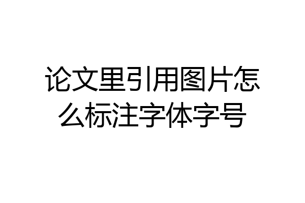 论文里引用图片怎么标注字体字号