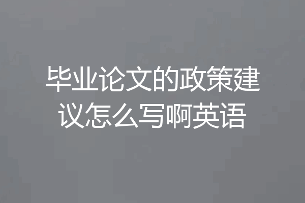 毕业论文的政策建议怎么写啊英语