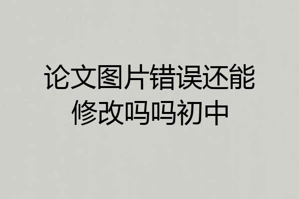 论文图片错误还能修改吗吗初中