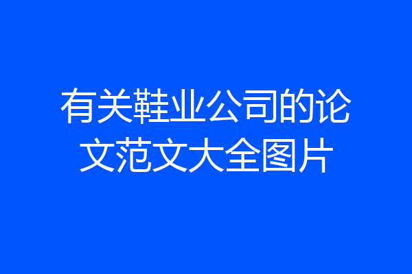 有关鞋业公司的论文范文大全图片