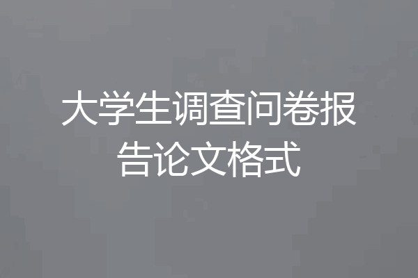 大学生调查问卷报告论文格式