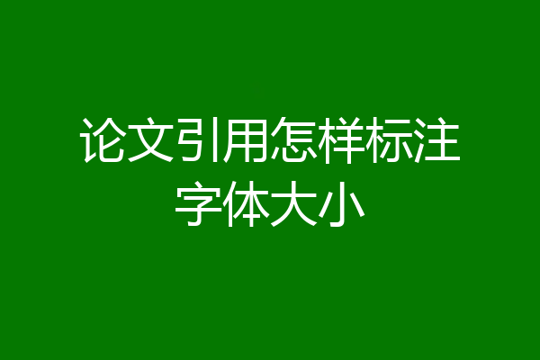论文引用怎样标注字体大小