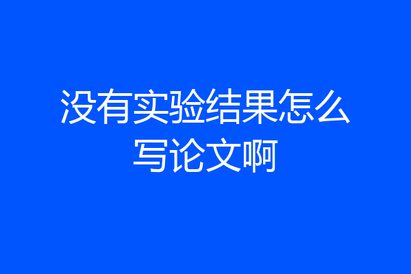 没有实验结果怎么写论文啊