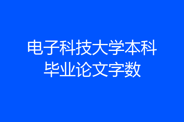 电子科技大学本科毕业论文字数