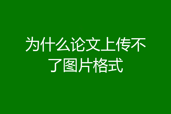 为什么论文上传不了图片格式