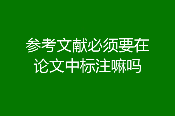 参考文献必须要在论文中标注嘛吗