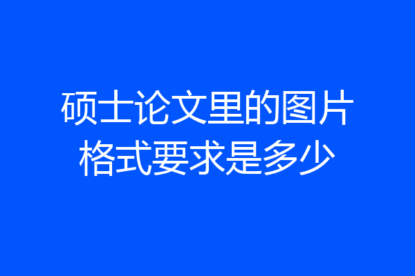 硕士论文里的图片格式要求是多少