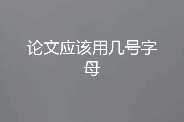 论文应该用几号字母