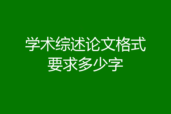 学术综述论文格式要求多少字