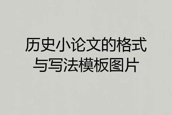 历史小论文的格式与写法模板图片