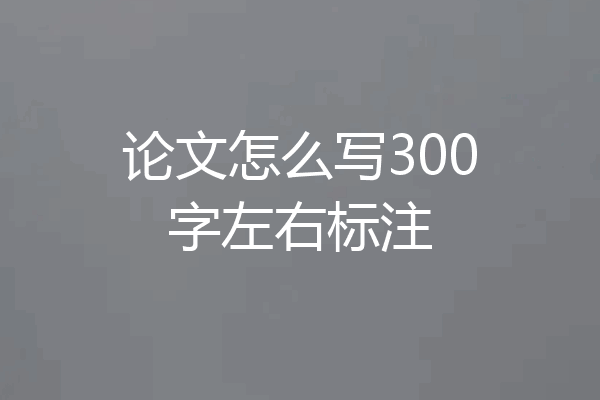 论文怎么写300字左右标注