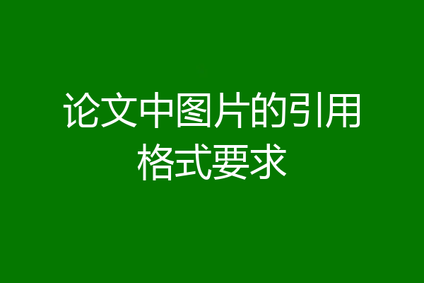 论文中图片的引用格式要求
