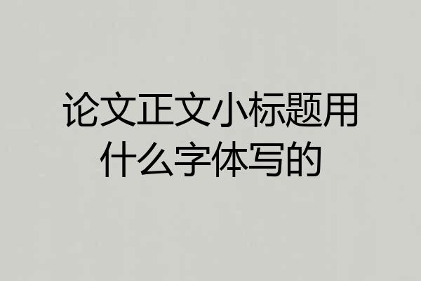 论文正文小标题用什么字体写的