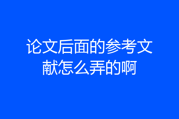 论文后面的参考文献怎么弄的啊