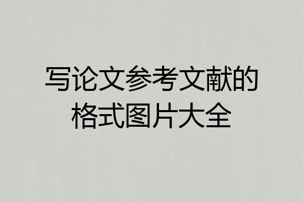 写论文参考文献的格式图片大全