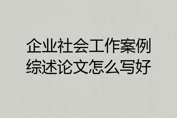 企业社会工作案例综述论文怎么写好