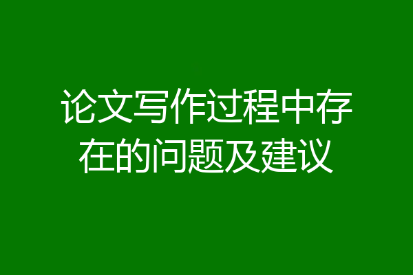 论文写作过程中存在的问题及建议