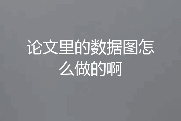 论文里的数据图怎么做的啊