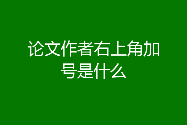 论文作者右上角加号是什么