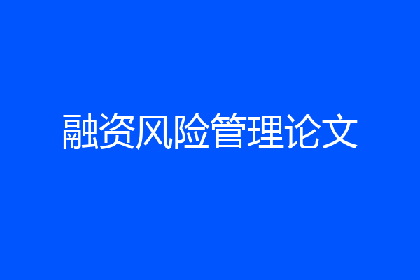 融资风险管理论文