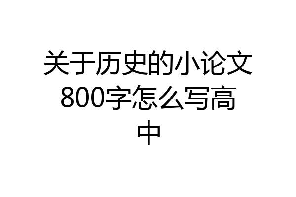 关于历史的小论文800字怎么写高中
