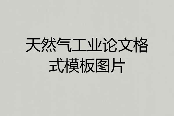 天然气工业论文格式模板图片