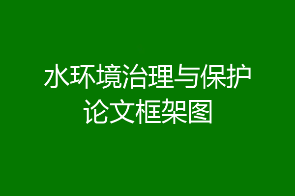 水环境治理与保护论文框架图