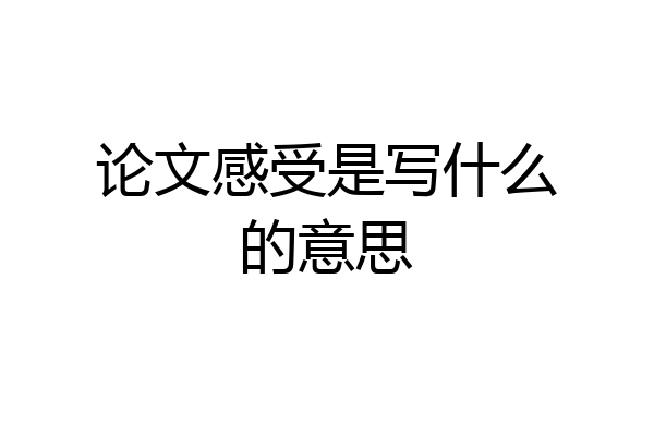 论文感受是写什么的意思