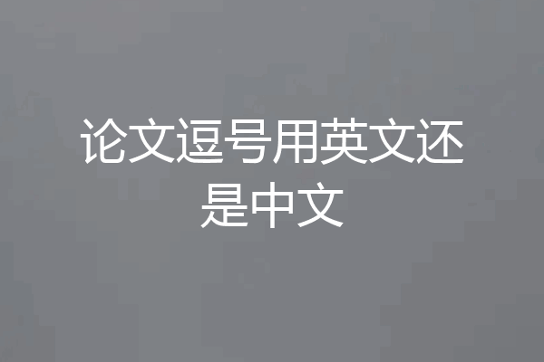 论文逗号用英文还是中文
