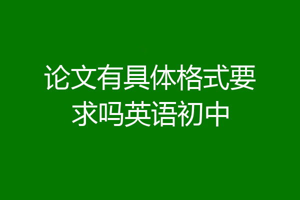 论文有具体格式要求吗英语初中