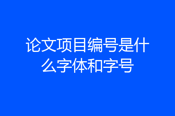 论文项目编号是什么字体和字号