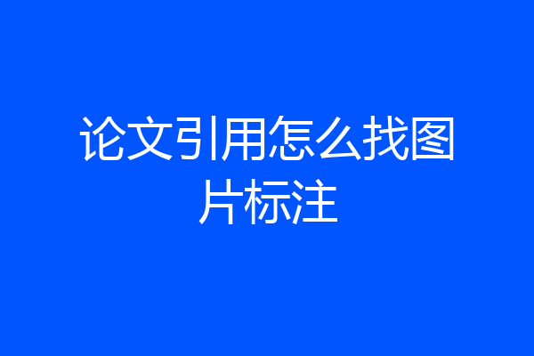 论文引用怎么找图片标注