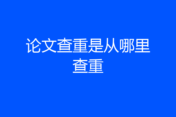 论文查重是从哪里查重