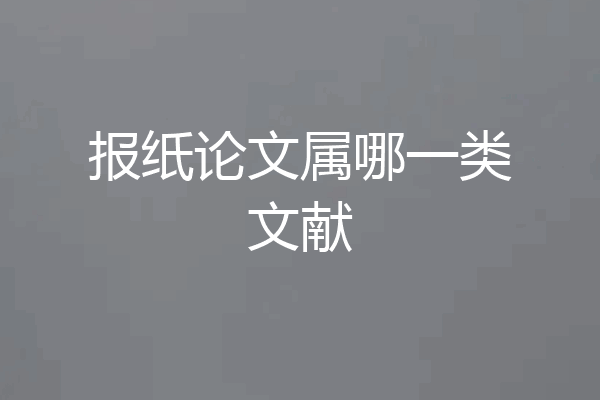 报纸论文属哪一类文献