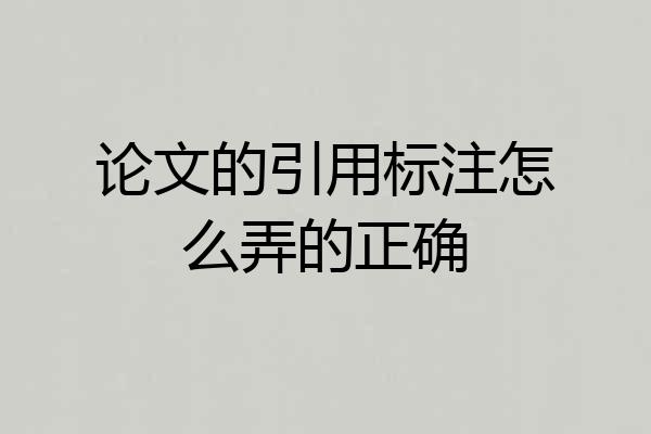 论文的引用标注怎么弄的正确
