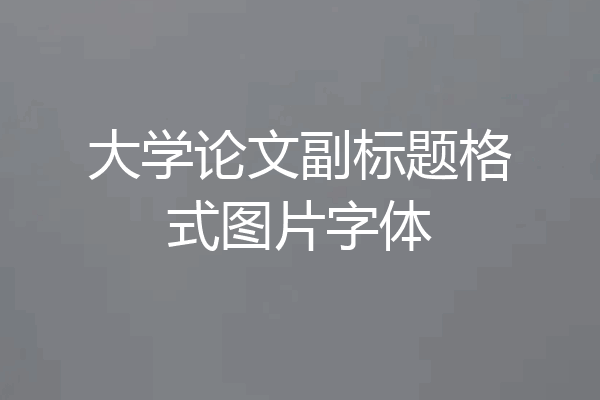 大学论文副标题格式图片字体