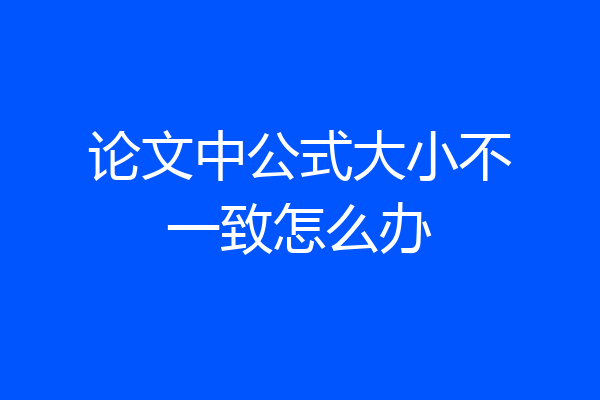 论文中公式大小不一致怎么办