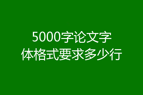 5000字论文字体格式要求多少行