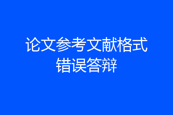论文参考文献格式错误答辩