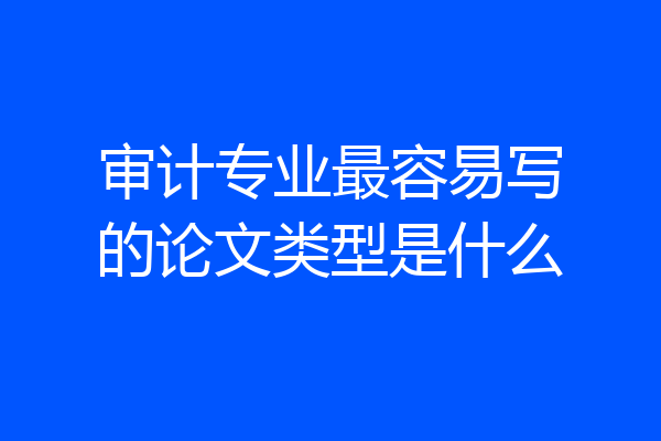 审计专业最容易写的论文类型是什么