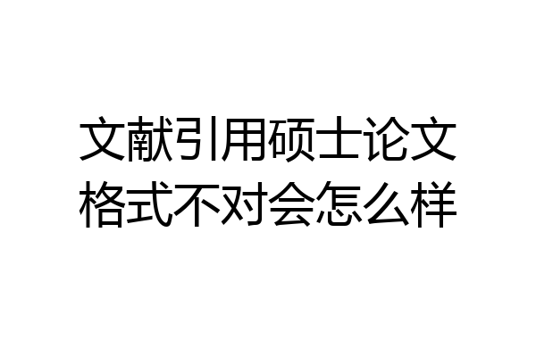文献引用硕士论文格式不对会怎么样