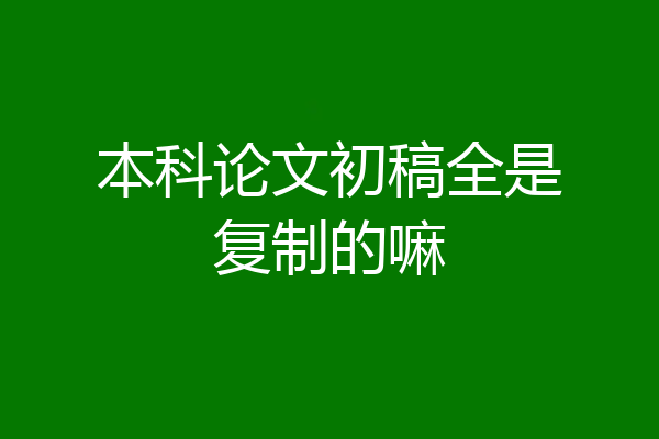 本科论文初稿全是复制的嘛