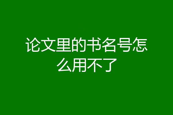 论文里的书名号怎么用不了