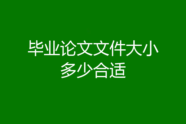 毕业论文文件大小多少合适