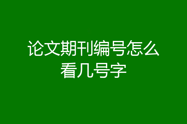 论文期刊编号怎么看几号字