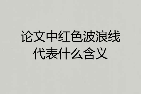 论文中红色波浪线代表什么含义