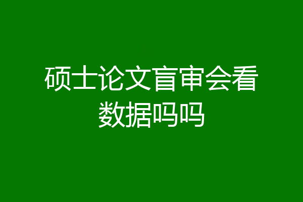 硕士论文盲审会看数据吗吗