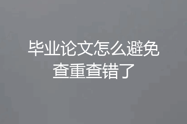 毕业论文怎么避免查重查错了