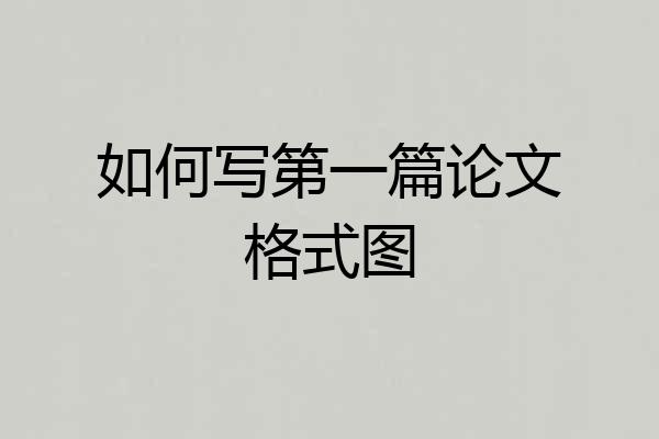 如何写第一篇论文格式图