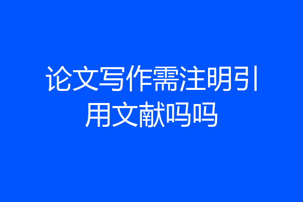 论文写作需注明引用文献吗吗